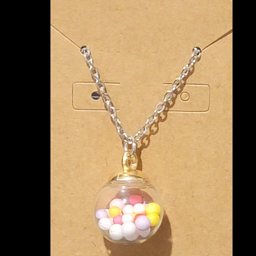 Colorful Gum Ball Theme Pendant Necklace